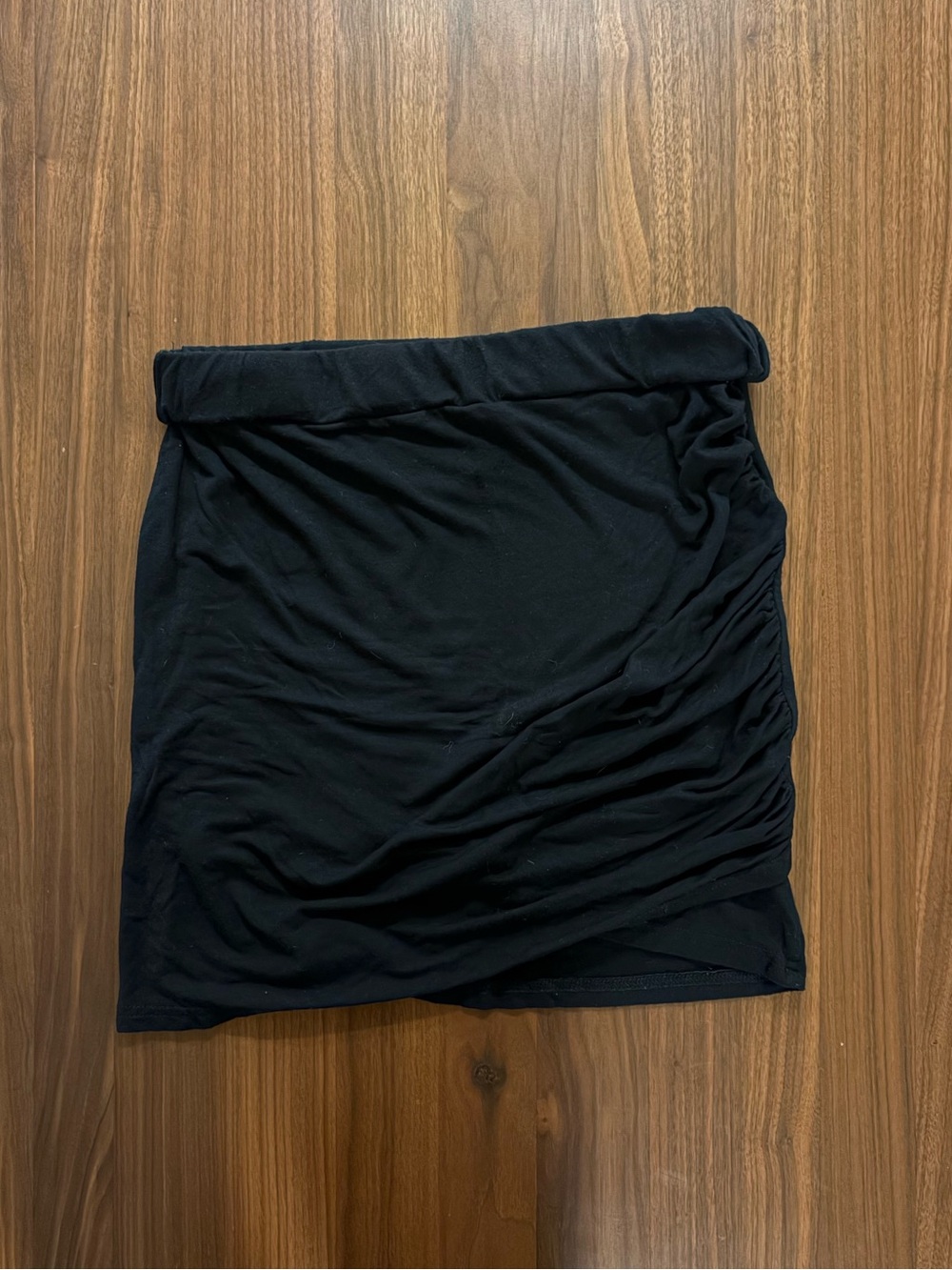 SHEIN Ruched Mini Skirt – Black – Size Medium